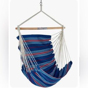 Bliss Hammocks Fabric Hammock Chair with Spreader Bar Blue/Red Stripes